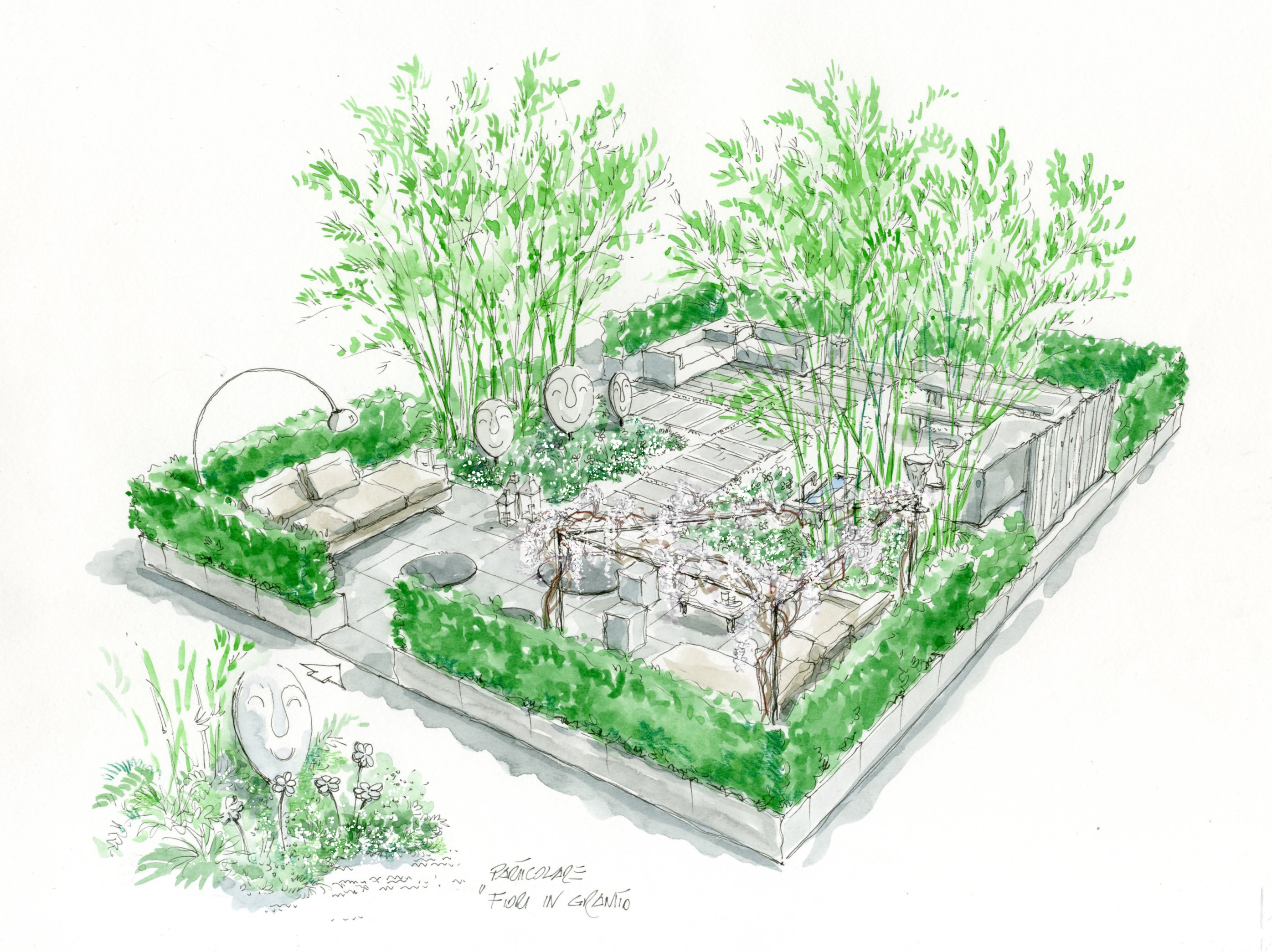 RELAX GARTEN alla Giardina 2019   il nuovo progetto della Giannini Graniti con la Giannini Bosisio living sofa