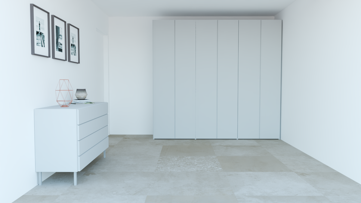 Camera da letto con armadi scorrevoli o battenti