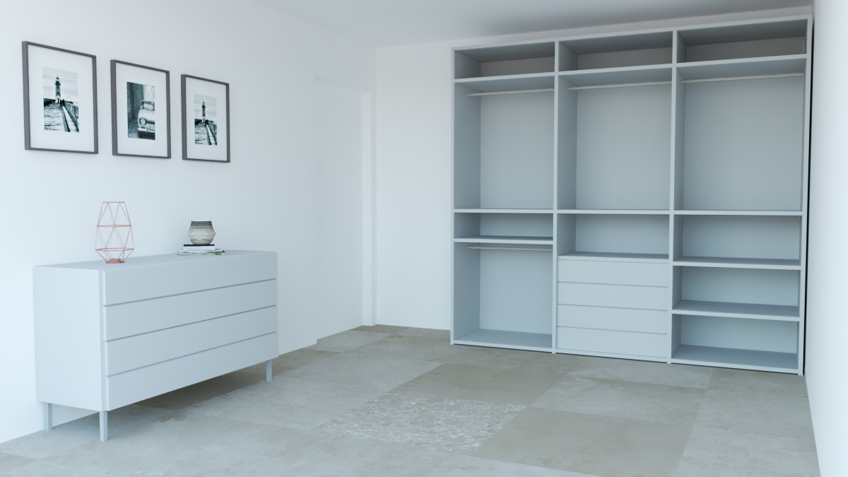 Camera da letto con armadi scorrevoli o battenti