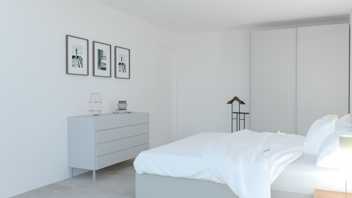 Camera da letto con armadi scorrevoli o battenti